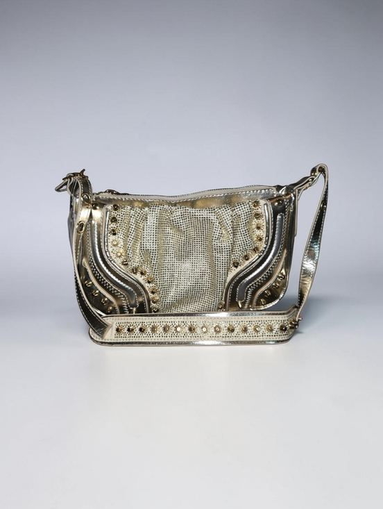 Olivia Miller Handbags - Nwt OLIVIA MILLER Metallic Gold Women's Shoulder Bag with Stud Detail